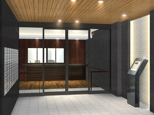 モダンなデザインのエントランス