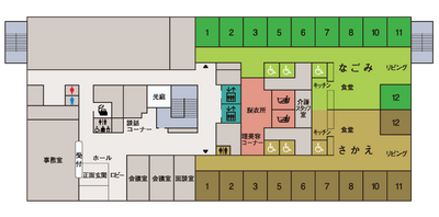 多機能な居室の配置図