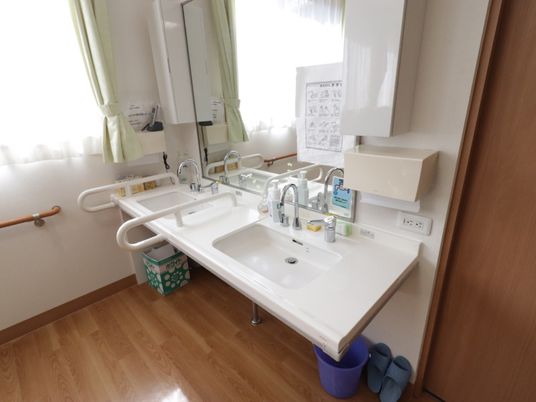 手すり付き洗面台