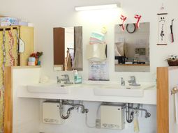 清潔な洗面台と鏡