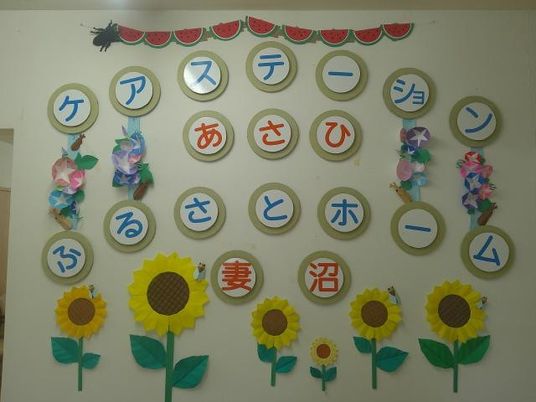 掲示物のある壁面  