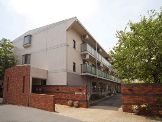 明るい建物と緑の外観