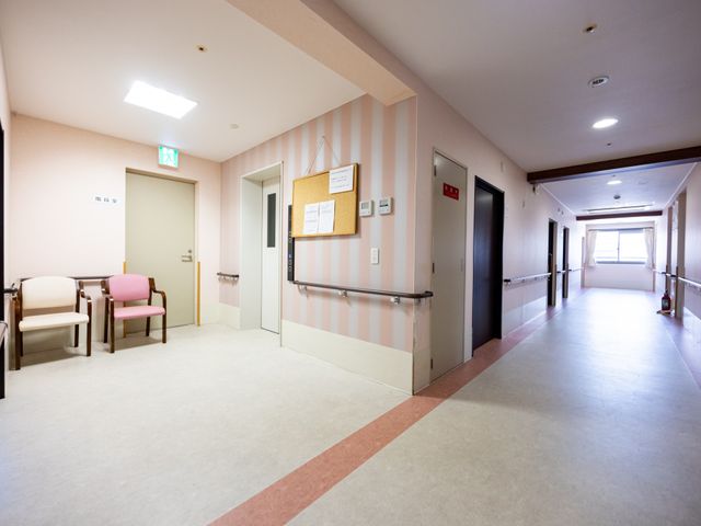 広々とした廊下 廊下 柔らかな光が差し込む廊下は、手すりが設置され安全に配慮された設計です。