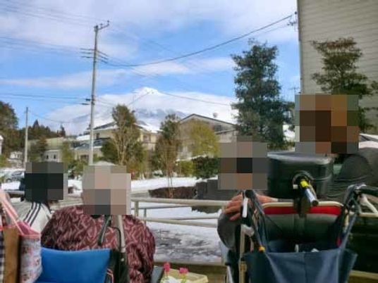 雪景色と富士山の眺望