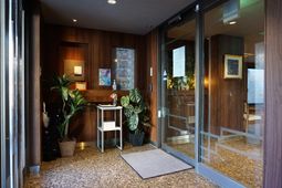 木目調の落ち着いたエントランス