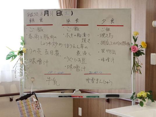 白板に書かれた日程