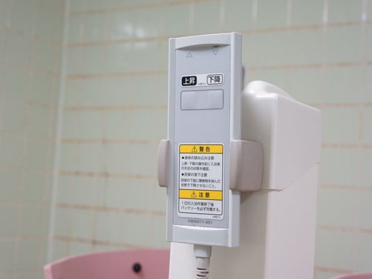 浴室用手すりのクローズアップ