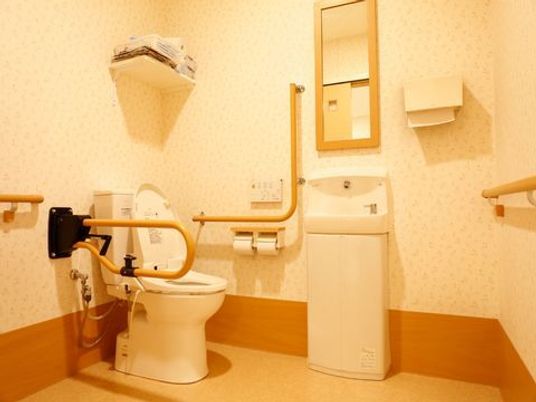 手すり付き清潔なトイレ