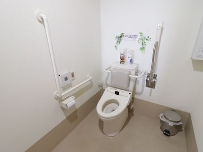 手すり付きの清潔なトイレ