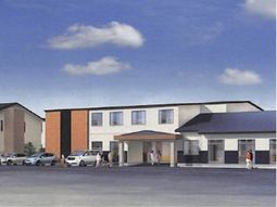 明るい外観の建物エントランス