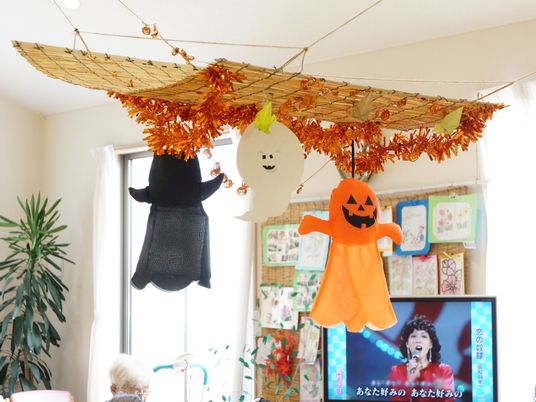 ハロウィンの飾り付け