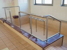 清潔な手すり付き廊下