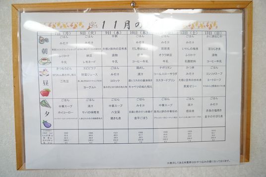 メニュー表掲示物