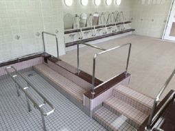 手すり付き浴室の内観