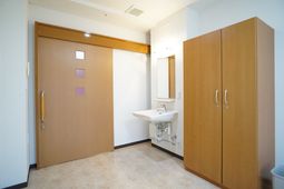 洗面台とクローゼットのある部屋