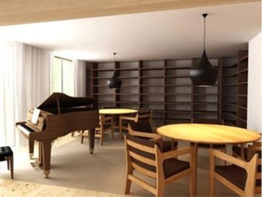 ピアノのあるラウンジ