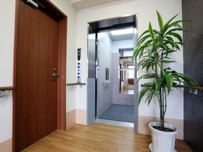 清潔な廊下とエレベーター