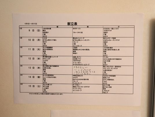 週間イベント表の掲示