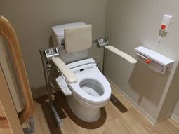 手すり付きの清潔なトイレ