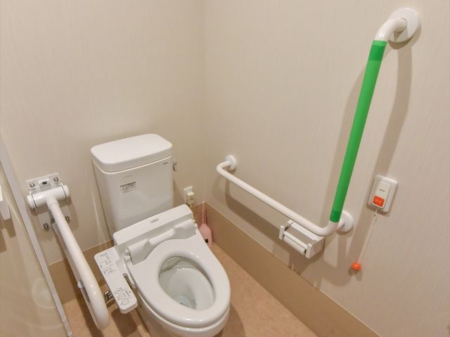 バリアフリートイレ設備 トイレ 安全に配慮されたトイレ設備が整っており、手すりが設置されているため、ご利用者様の自立支援を促しています。