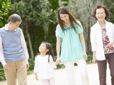 中庭での憩いのひととき