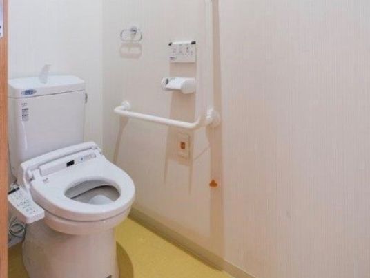 手すり付きの清潔なトイレ