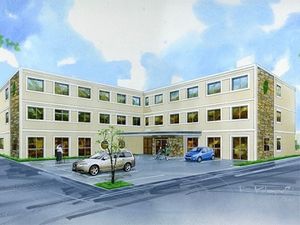 明るい建物のエントランス