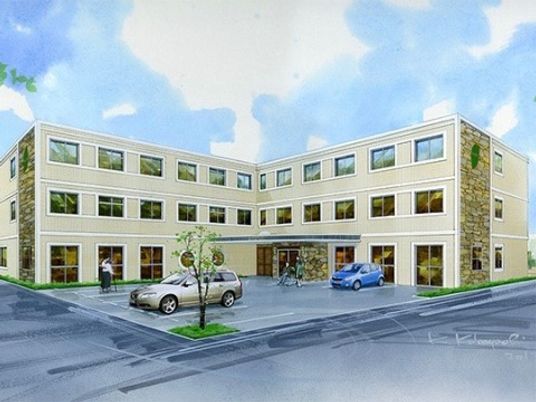 明るい建物のエントランス