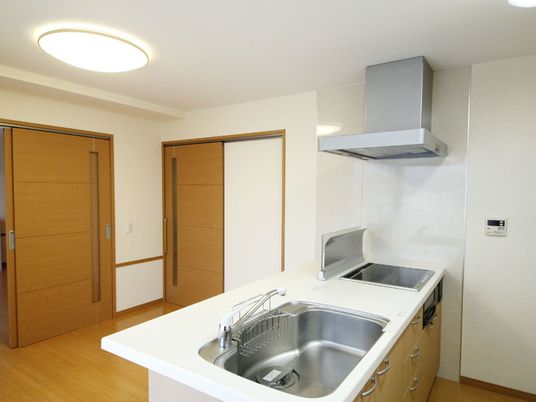 清潔な居室のキッチン