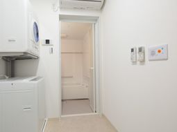 清潔な洗濯機と浴室