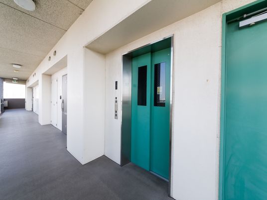 清潔な廊下とエレベーター