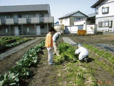 スタッフと利用者の園芸活動