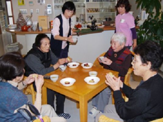 共有スペースでお茶会