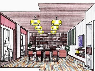 明るいリビングでの業務