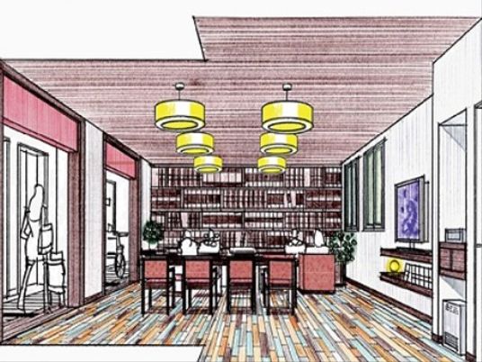 明るいリビングでの業務