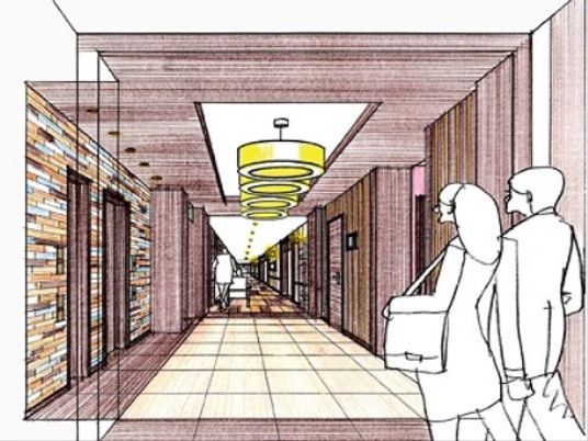 快適な廊下の介護職