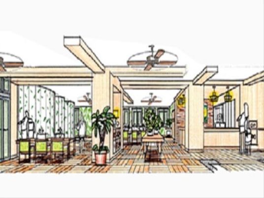 広々とした明るい共有スペース