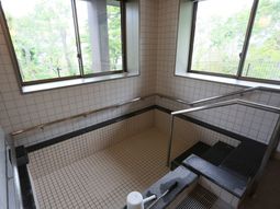 窓付きの明るい浴室