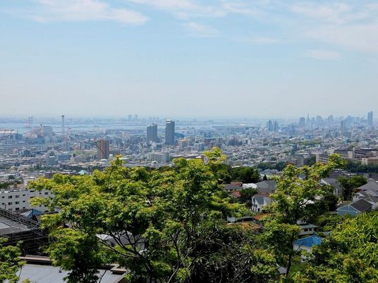 都市と緑の景色