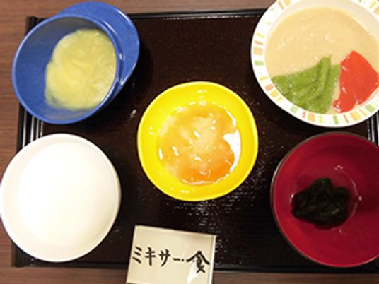 ミキサー食の盛り付け