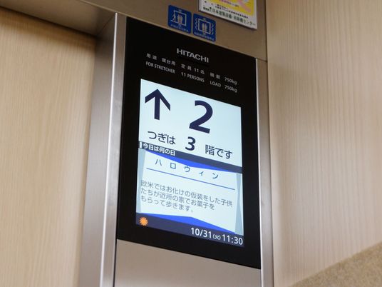 エレベーターの表示板