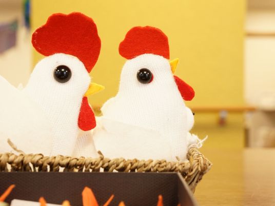 手作りのぬいぐるみ二体