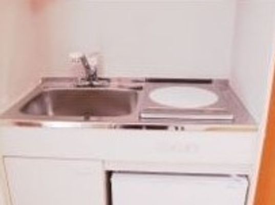 コンパクトなキッチンエリア