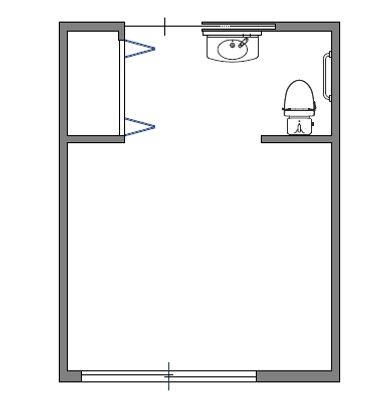 バリアフリー設計のトイレ図