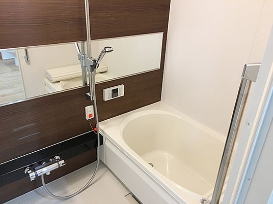 清潔な浴室の一角