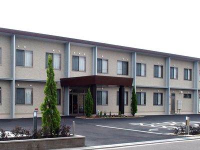 ゆったりしたエントランスの建物
