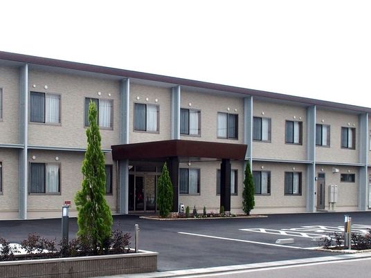 ゆったりしたエントランスの建物