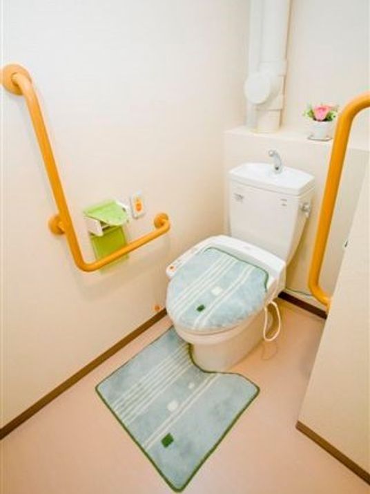 手すり付きの清潔なトイレ