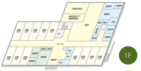 施設の間取り図廊下