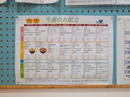 献立表掲示の壁面